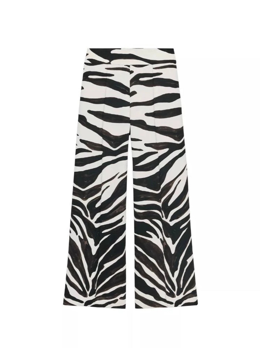 Zara Zebra Print Trousers Wide Leg Pants in Black & White